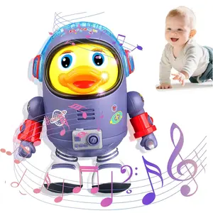 Musical Dancing Space Duck Toy with LED Lights – Walking & Swinging Astronaut Duck, Light-Up Dance Toy for Babies, Toddlers, Boys & Girls Gift