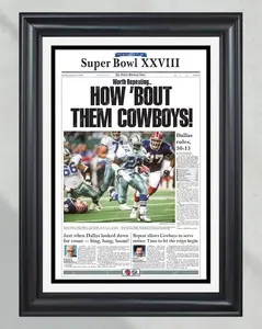 1994 Dallas Cowboys Super Bowl Champion Poster Print Paper Unframe Newspaper Cover Print Cowboy Stadium