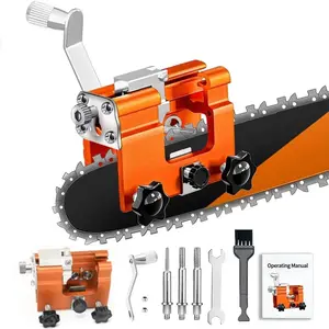 Portable Chainsaw Sharpener Kit with Gritstone and Cleaning Brush, Manual Chain Saw Blade Sharpener Attachment, Forestry Worker Tool