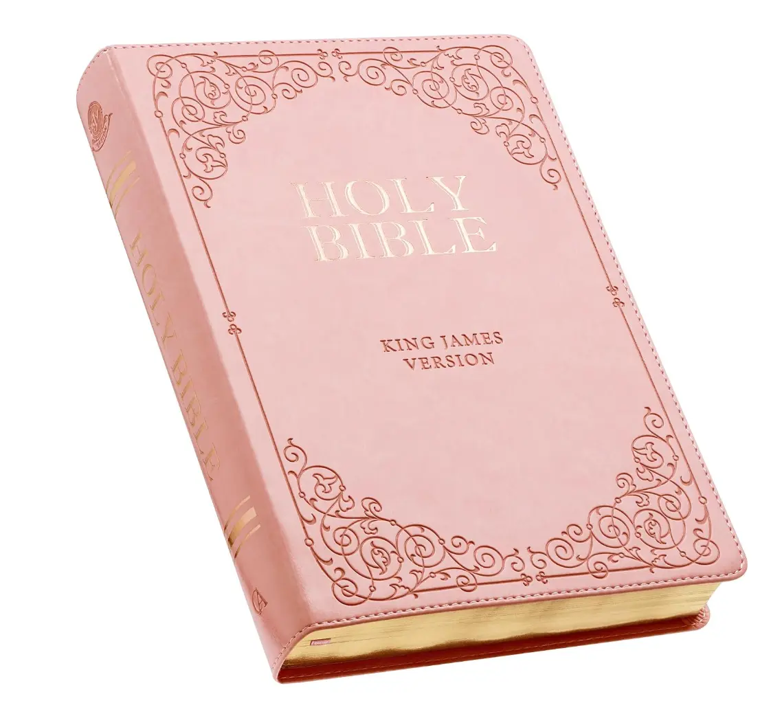 KJV Holy Bible, Giant Print Full-size Faux Leather Red Letter Edition - Thumb Index & Ribbon Marker, King James Version, Pink (KJV Full Size GP Editions)