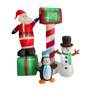 Christmas Time 6-Ft. Pre-Lit Inflatable Santa Welcome Mailbox