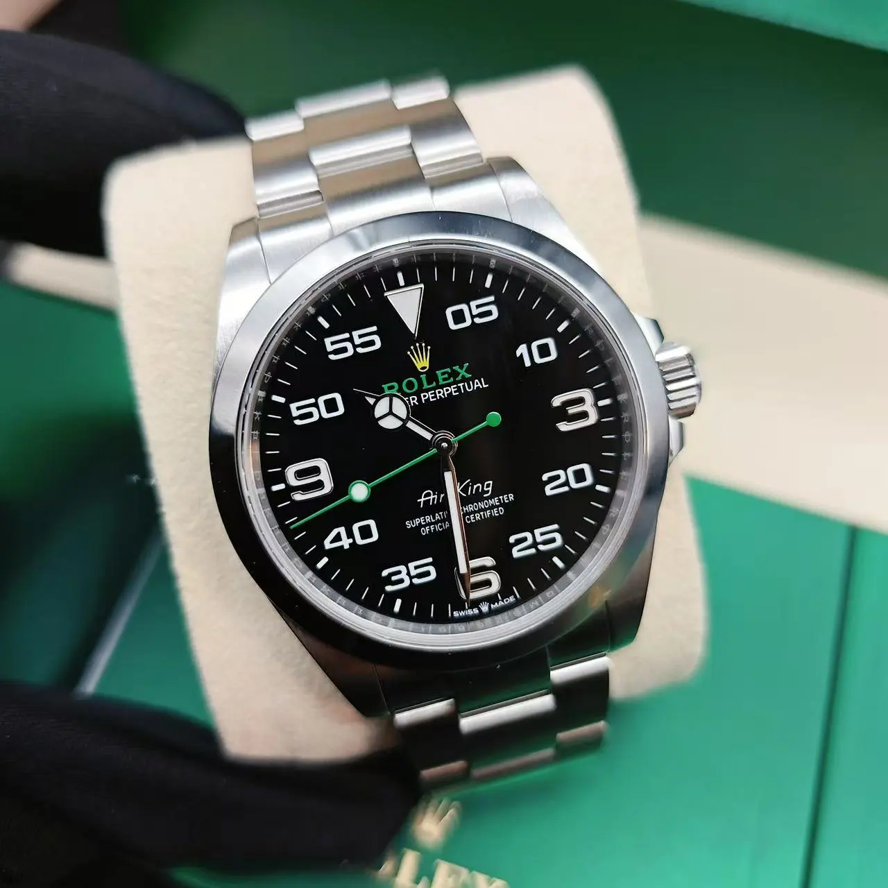 Pre-owned Rolex Air-King M126900-0001 40mm Oystersteel 2023 Full Set Full Original Bracelet