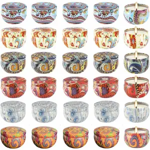 Candle Tins for Candle Making 24 Pcs 2.5 OZ Empty Candle Tins with Lids Candle Jars for Making Candles Candle Containers for Making Candles Bulk (6 Colors)