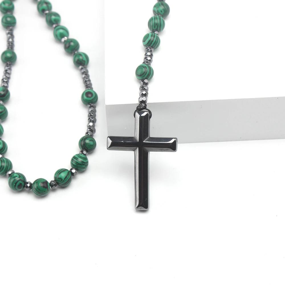 African pine tiger's eye vintage natural stone cross pendant necklace unisex suitable for everyday wear or as a party accessory