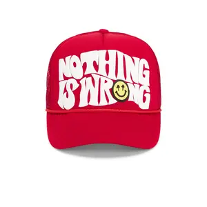 Happy Caps Nothing Is Wrong Trucker Hat in Red Unisex
