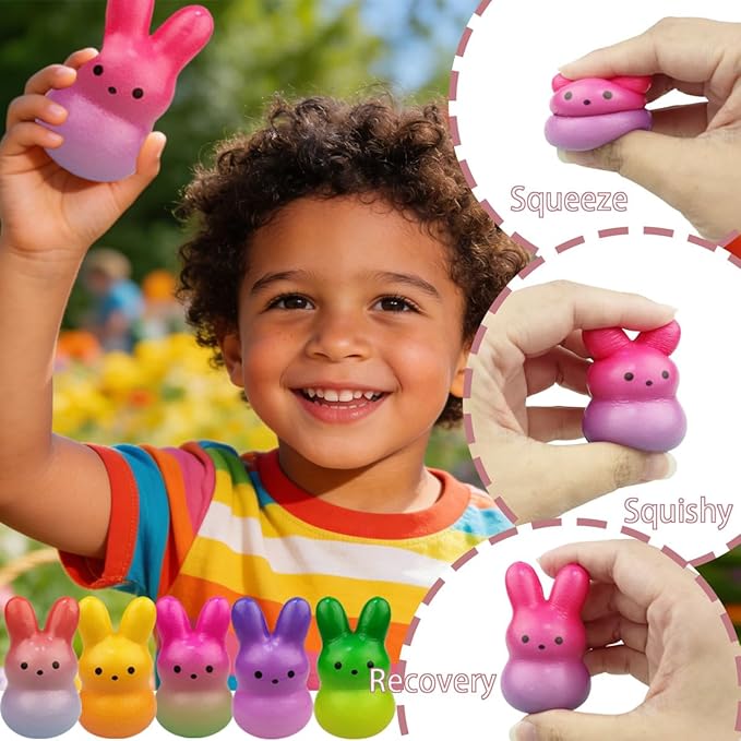 24‑Pack Prefilled Easter Eggs with Slow Rising Squishy Toys – Easter Bunny Surprise Toys for Kids Easter Egg Hunt, Easter Basket Stuffers & Party Favors