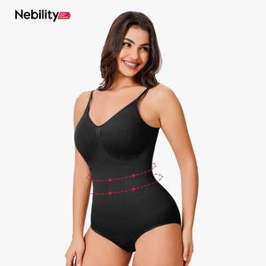 Nebility Soft Clothes for Women vneck basic comfortable seamless shapewear one piece simple fashion camisole sleeveless womenswear Tummy Control Bodysuit Stretchy Bodysuits Compression Minimalist summerwins