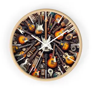 Guitar Lover's Wall Clock, Musical Decor, Vintage Style Clock, Perfect Gift for Musicians, Home Decor, Music Room Accent
