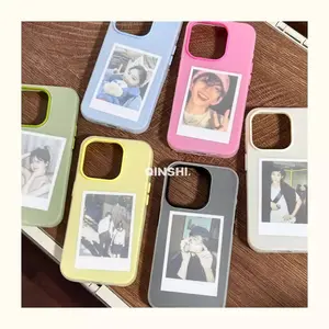dopamine inspired fashion Phone Case for use with iphone 17 air 16 pro max 15 plus 14 pro 13/12 silicone Matte translucent phone cases photo holder phone case aesthetic latest viral