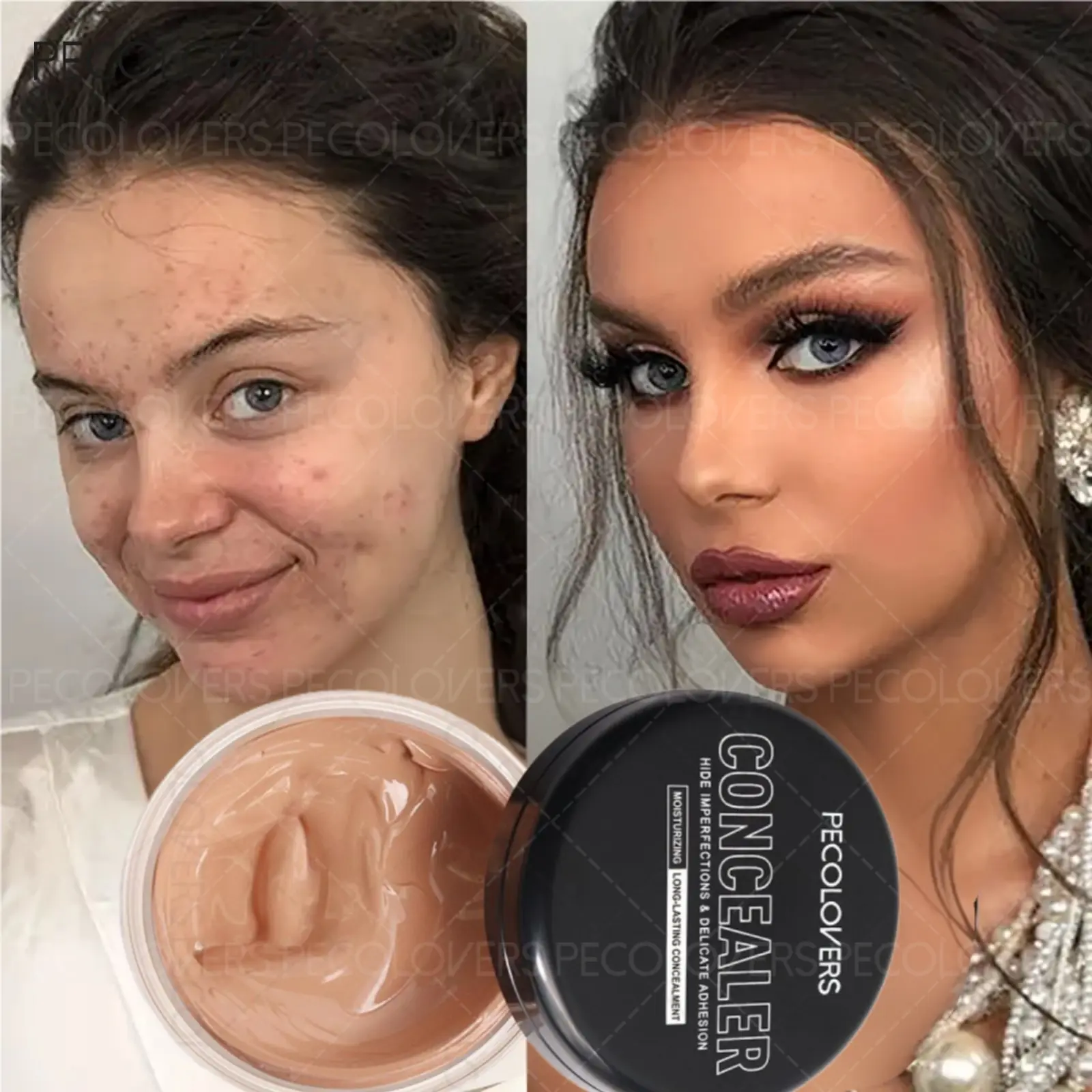 1PC Covers Imperfections Flawless Concealer Flawless Concealer Cream High Coverage Matte Coverage - Covers Acne Marks & Dark Circles, Brightens & Contours Flawless Makeup Cosmetic