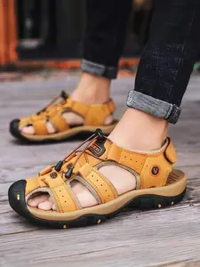 Men's Newport Open Toe Sandals, Comfortable Durable Leather Water Shoes, Handmade Casual Footwear for Everyday Wear, Flat Sandals