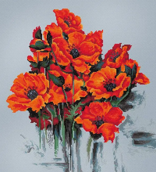 The Poppies Counted Cross-Stitch Kit by Luca-S B2380L