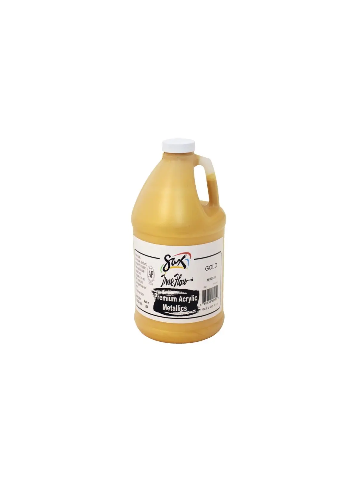 Chroma Acrylics 1592743 Premium Heavy-Bodied Metallic Acrylic Paint, 0.5 gal (1/2 gal) Cardboard Jug, Water Resistant for Painting on Paper, Gold, 1/2 Gallon