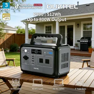 OUKITEL Portable PowerOutdoor512Wh  Station | 800W Portable Power Station, Small Solar Generator for Outdoor Camping RV Emergency Backup，USB-C and Foldable Solar Panels | Home Backup Power and Power Outage Emergency Power elite 100
