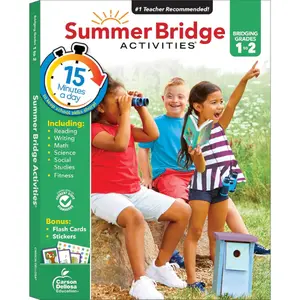 Summer Bridge Activities 1st to 2nd Grade Workbook, Activity Book With Math, Reading Comprehension, Science, Fitness, Social Studies, Writing Practice, and Flash Cards (Volume 3)