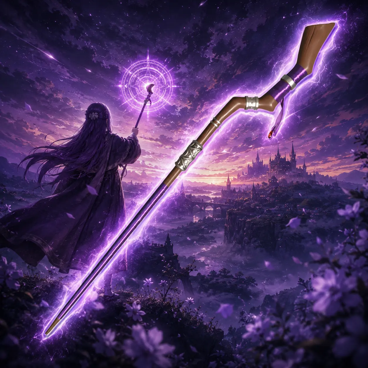 Fantasy Mage wizard Staff Cosplay, PU Foam 1:1 real size Display Collectibles