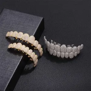 Dianyi Ornament European and American Ornament Diamond-Embedded Tooth Socket Hip Hop Upper and Lower Teeth Full Diamond Tooth Socket Ornament Accessories