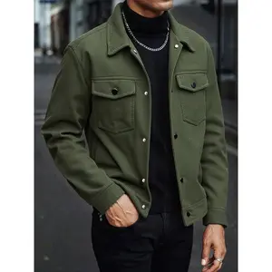 Men's Corduroy Jacket, Fall Winter Warm Lapel Casual Coat, Multi-Functional Pockets & Button Design, Daily Wear