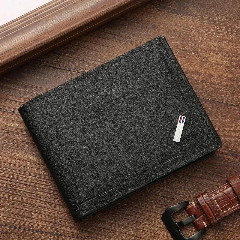 Men's leather short wallet thin wallet foldable minimalist soft leather wallet Men's leather short wallet thin wallet foldable minimalist soft leather wallet