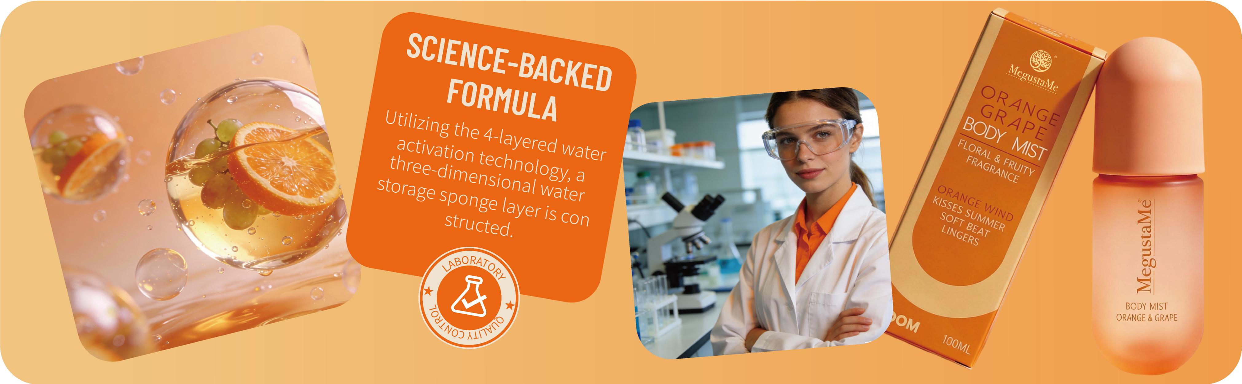 Orange grape perfume, long-lasting citrus fruit perfume spray, no preservatives, no phthalates, light, non sticky, mild and safe daily fragrance, 3.3 liquid ounces (about 100 ml)