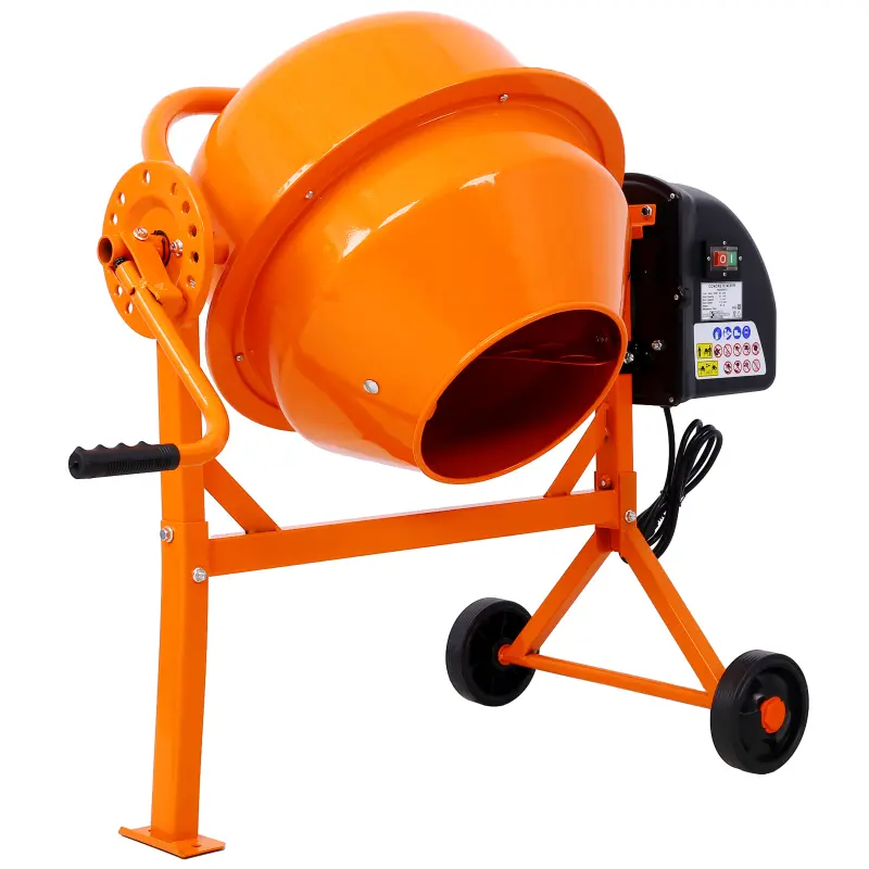 110V AC Motor Portable Electric Cement Mixer Machine (3 Cu.Ft-5 Cu.Ft Capacity) - 1-Click Mixing, Anti-Jamming, Anti-Drop Durability for Mortar, Stucco - Building Tools & Hardware Specialty Power Tool