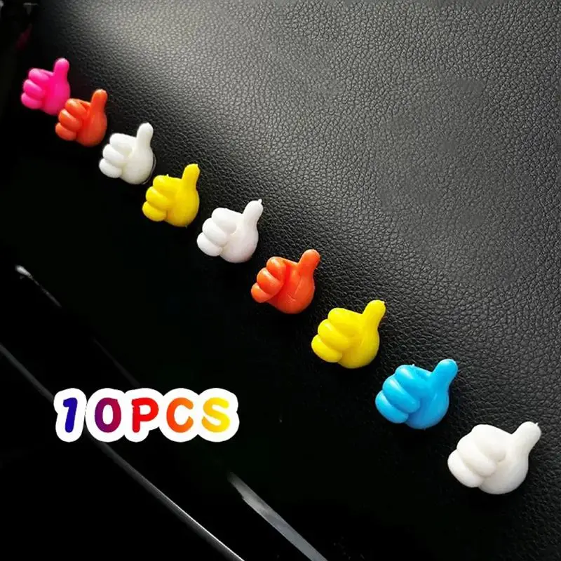 Random Color Thumb Design Car Data Cable Fixed Hook, Creative Cute Data Cable Hook, Self-adhesive Data Cable Organizer