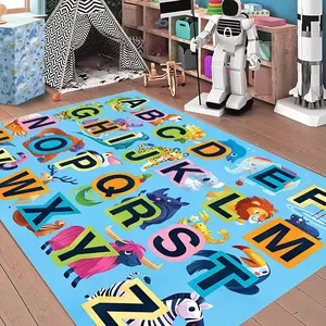Cartoon Animal Pattern Floor Mat, Non-slip Soft Area Rug, Rectangle Home Decorative Carpet for Living Room Bedroom Nursery, Home Decor, Non Slip Rugs