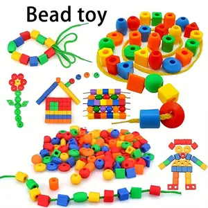88pcs Bead Toy Set, Shape and Color Classification Fine Motor Skills Development, Ideal Building Block Gift, Safe Plastic Material