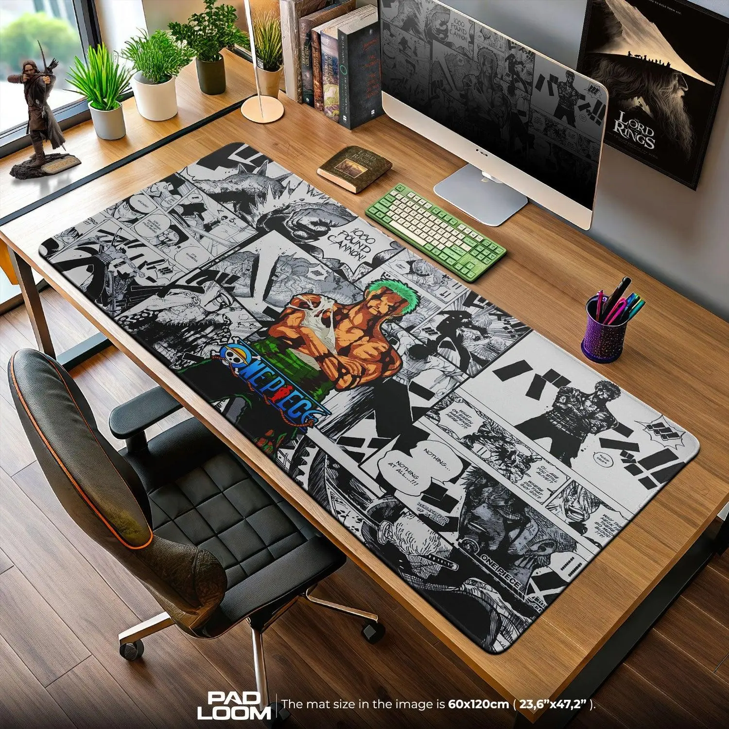 Roronoa Zoro Mouse Pad - Manga Strike Anime Desk Mat, Anime Mouse Pad, Desk Mat, PC Accessories