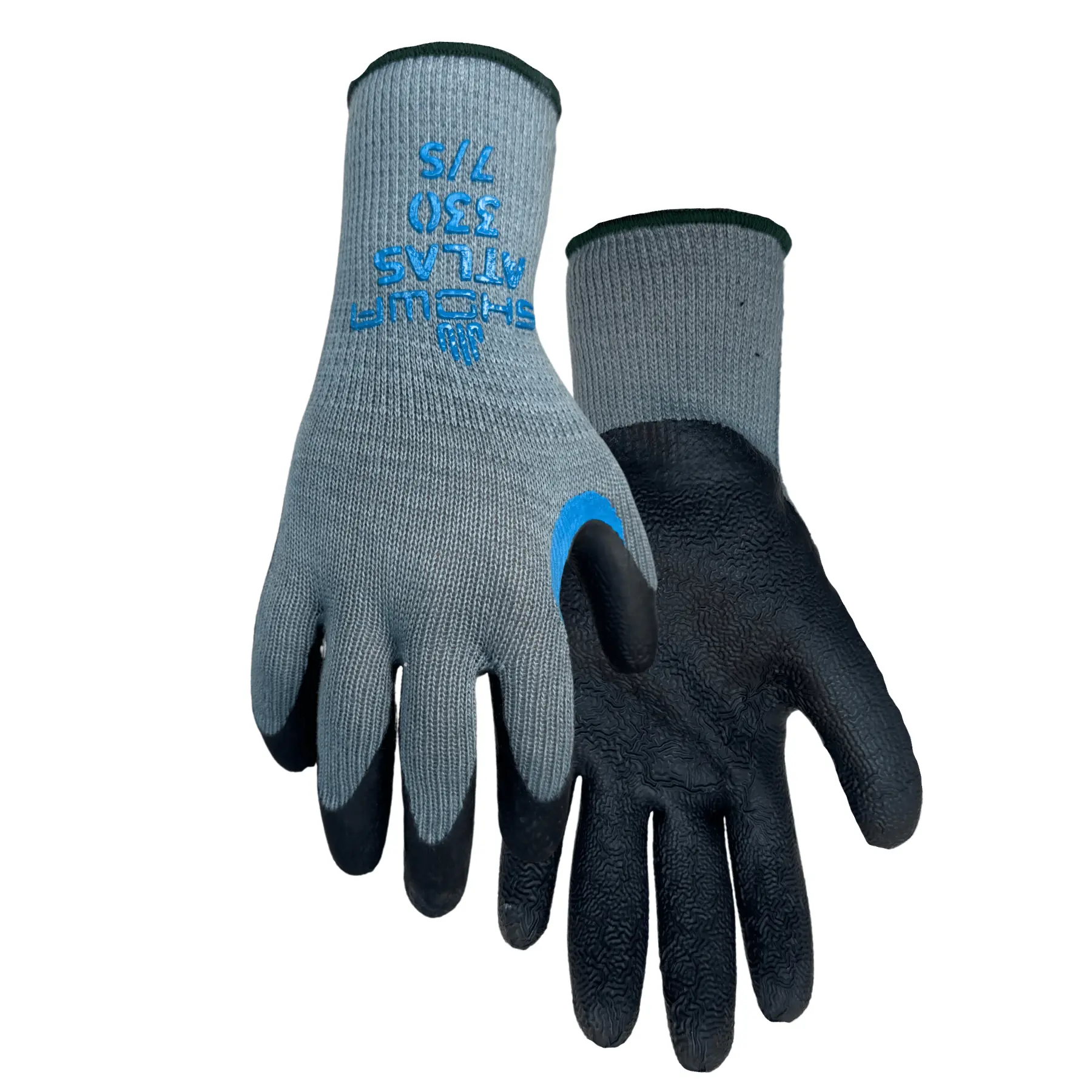 Black Latex Palm Work Safety Gloves - 10 Gauge Gray Knit, 330 Model, 3-Pair Pack, Durable and Long-Lasting, Excellent Grip and Dexterity, Comfortable Fit for Demanding Work Environments