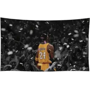Kobe Bryant 24 Lakers Championship Durable Decorative Tapestry 3x5 FT - Polyester Basketball Fan Memorial Wall Hanging for Bedroom & Dorm Decor