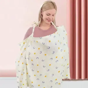 Breathable Cotton Nursing Cover, Multi-Purpose Car Seat Stroller Shield, Newborn Baby Breastfeeding Privacy Cloth, Ideal Gift