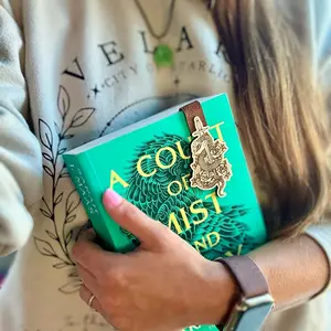 Magnetic Bookmark with Floral Snake Sword Design