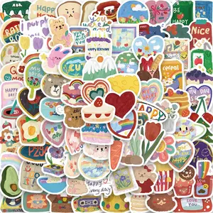 Cartoon Pattern Sticker, 90pcs/set Waterproof Self Adhesive Decor Paper, Decor Sticker for Gift Greeting Card Water Bottle Laptop Phone, Ornaments