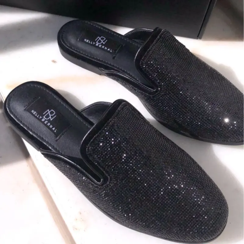 Multi-colored Crystal Diamond Cushioned Loafers for Party  display picture 1