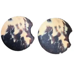 Car Hide Car Coasters - Absorbent Coasters for Cup Holders (2 Pack)