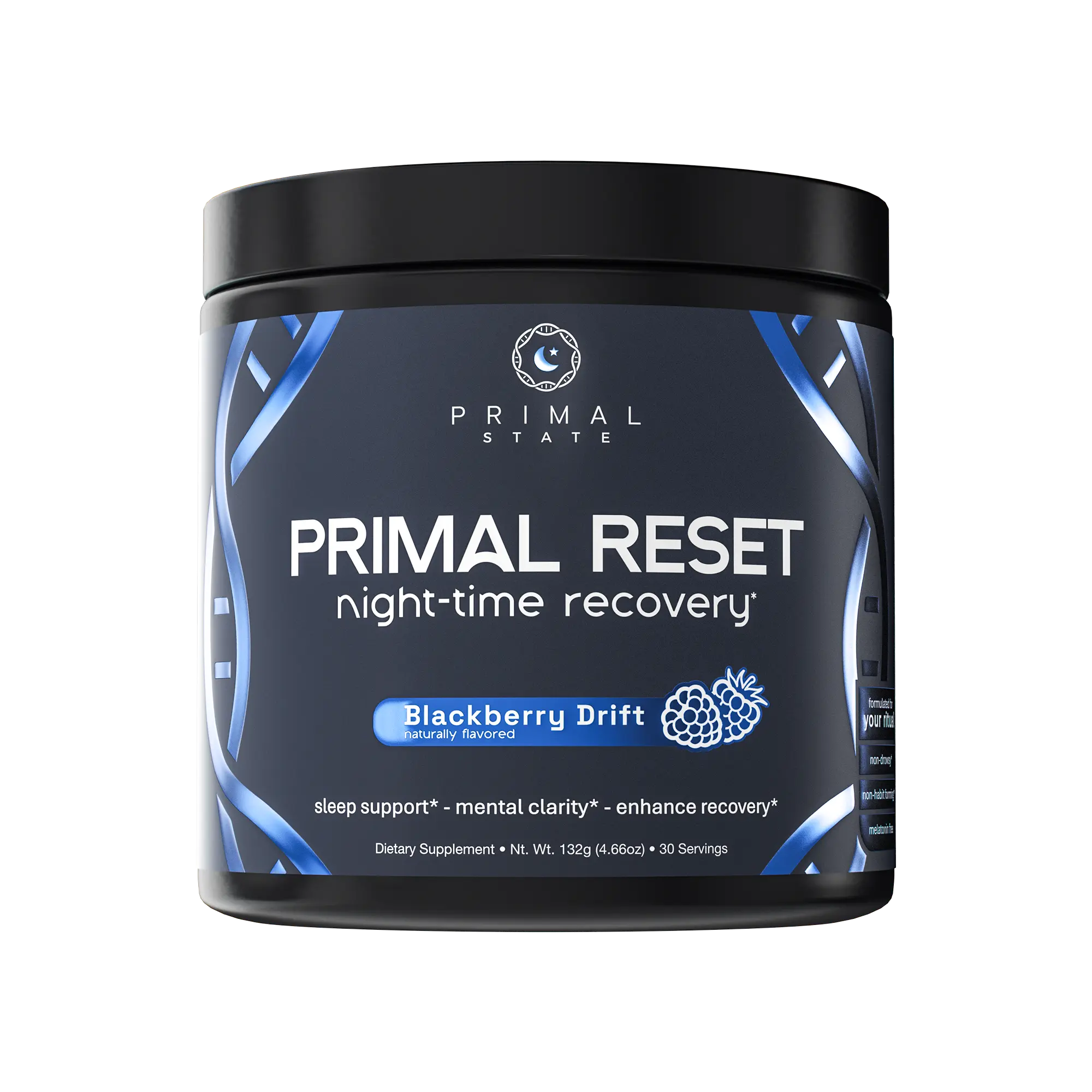 Primal Reset Melatonin-Free Sleep Support Powdered Supplement Drink Mix with Magnesium Bisglycinate, 30 Servings