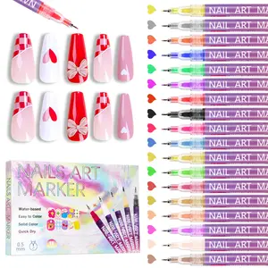 Valentine's Day gift 12/18 Color Nail Art Marker Set Quick-Drying Acrylic Pens for DIY Manicures & Easy 3D Designs, Ideal for Beginners, Graduation gift