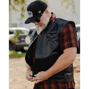 Walker Leather Vest - Black