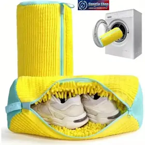 Lightweight Padded Mesh Shoe Laundry Bag 2026 Trend 39x19cm Polyester Protective Wash Net for Washing Machines, Shape-Preserving Durable Sneaker Cleaner Laundry Bag, Shoe Care Organizer, Household Cleaning Tool for Daily Use