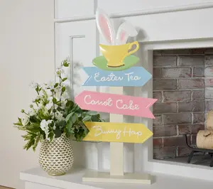 35" Indoor/Outdoor Metal Easter Sign with Bunny Ears by Valerie