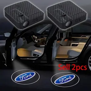 2pcs Ford Stline Focus Fiesta Edge Mondeo Explorer Transit Escape Logo Car Door HD LED Lamps, Projector Courtesy Welcome Lights