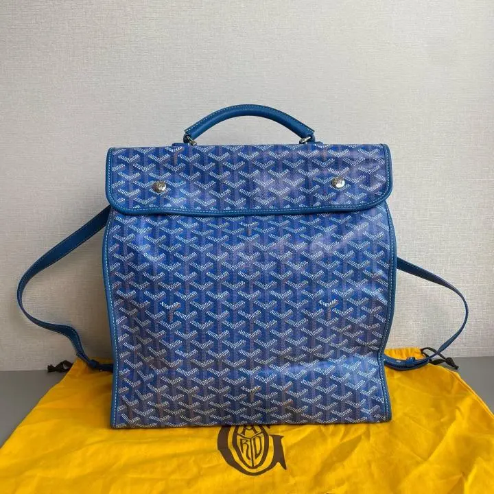 Pre-owned Goyard Saint Léger Backpack Blue Goyardine SC228