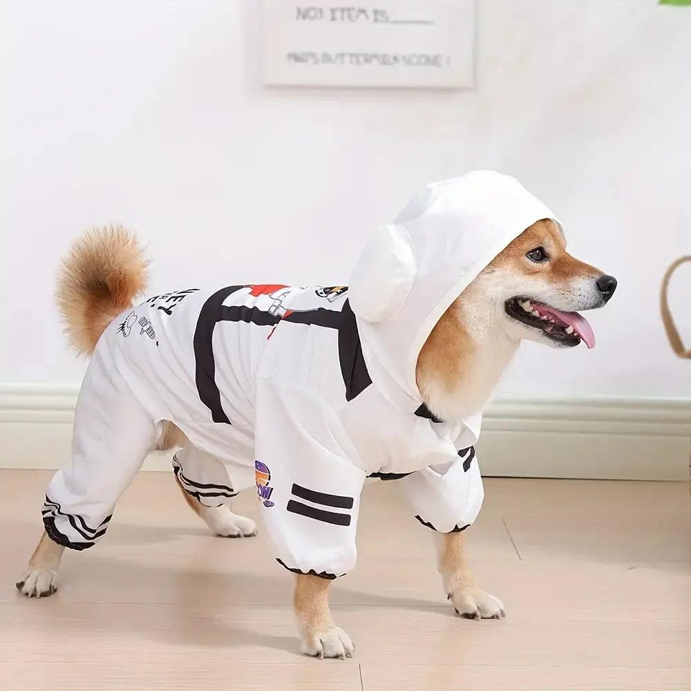 1 Piece Halloween Pet Astronaut Costume Dog Universe Astronaut Dress Up Costume Waterproof Warm Pet Jumpsuit Funny Holiday Dress Up Christmas New Year Pet Supplies