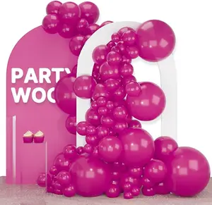 PartyWoo Hot Pink Balloons 140pcs Different Sizes of 18 12 10 5 Inch Magenta Fuchsia Dark Pink Balloon Arch Kit Garland for Bridal Baby Shower Birthday Butterfly Princess Party Decorations Pink-Y39