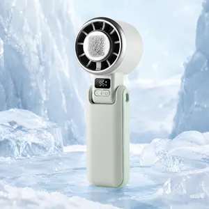 3 in 1 Portable Handheld Fan with Ice Cooling Mode, Mini Turbo Fan with 5 Speeds, USB C Rechargeable, Digital Display, Foldable Desk Neck Fan for Summer Must Haves 2026, Travel Essentials, Beach Trips, Cruise Must Haves, Outdoor Cooling Device