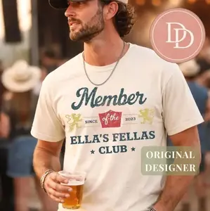 Ellas Fellas Club T-Shirt, Western Country Concert Graphic Shirt, Vintage Rodeo Music Fan Tee, Unisex Oversized Casual Apparel, Gift For Her Him W8W Z2W