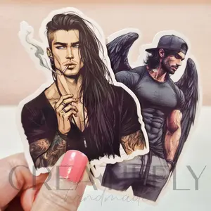 Starborn Book Stickers - Waterproof Glitter or Glossy Stickers 2.75" Size Customizable for Kindle Book or Tablet Sketch Drawing Sticker