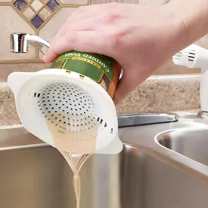 Snap On Can Strainer | Multifunctional Can Colander, Mini Kitchen Strainer | Portable Can Drainer | Versatile Kitchen Lid | Fits Multiple Sized Cans | Plastic Material | Home Kitchen Accessories for Cooking
