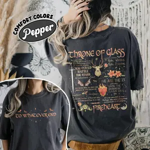 Throne Of Glass Book 2 Sided Comfort Colors Shirt, Aelin Galathynius The Thirteen Inspired, Sjm Merch, Fantasy Reader Apparel
